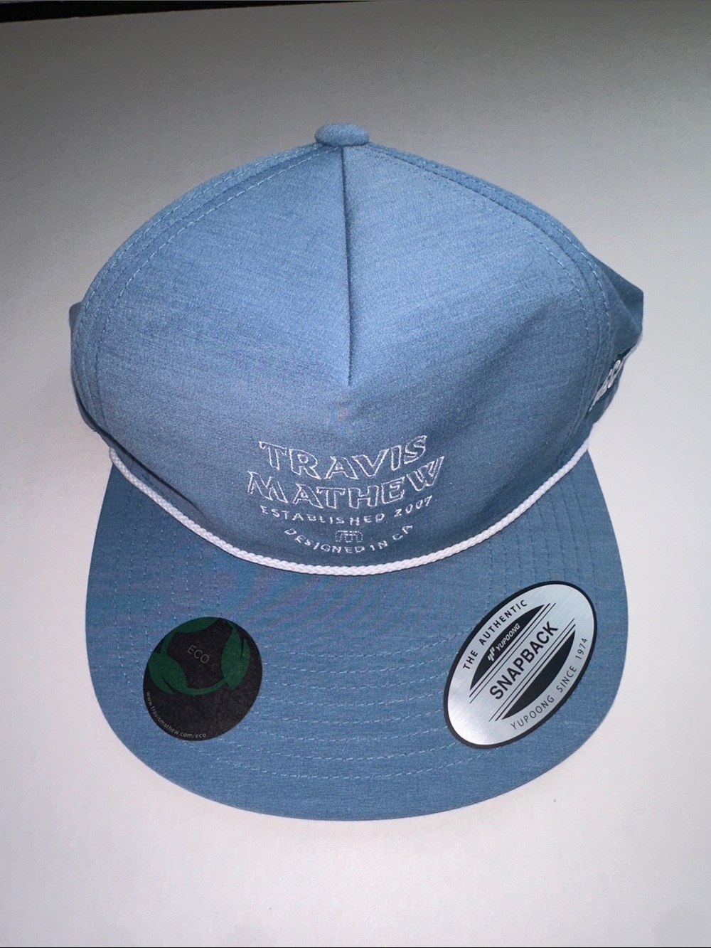 Travis Mathew Sky Blue Rope-Trim Snapback Hat